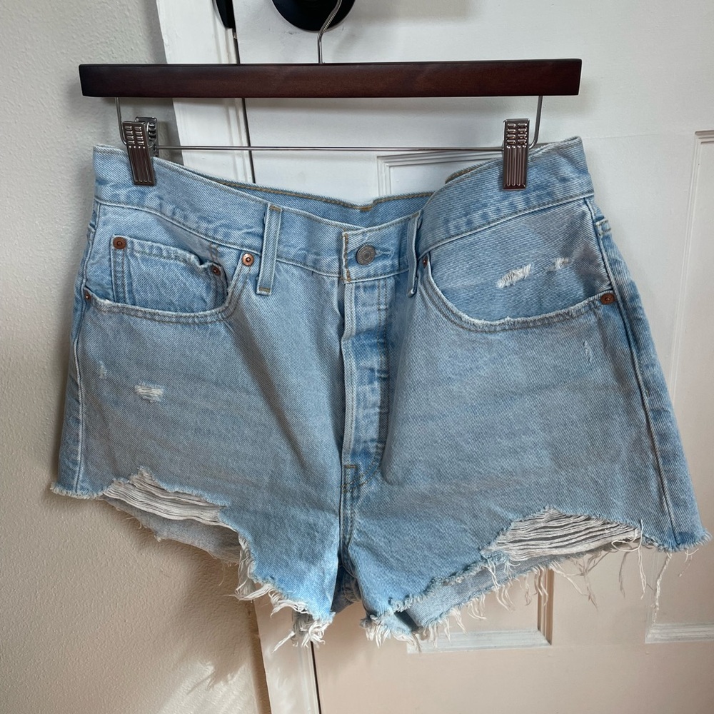 Levi's 501’s Light Blue Distressed Jean Shorts